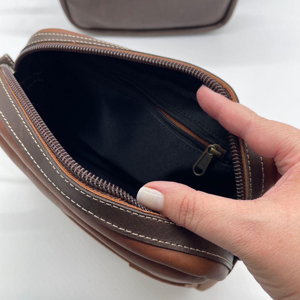 The Men's Leather Dopp kit ( vanity bag)